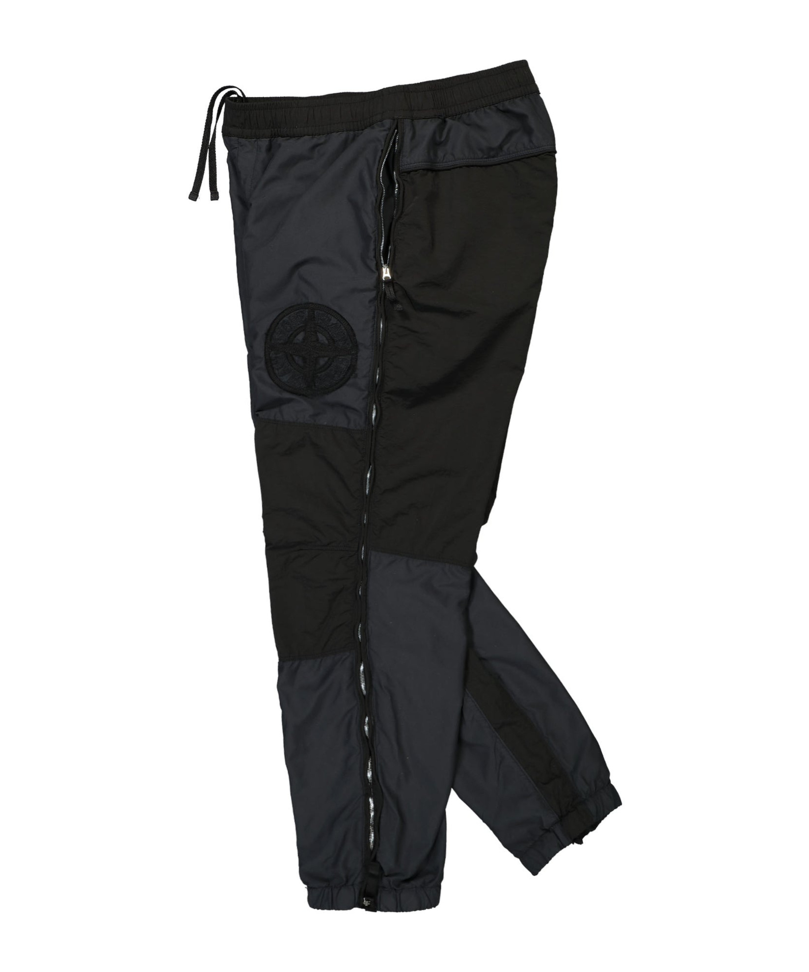 Stone Island Technical Fabric Pants With Extendable Side Zippers In Black