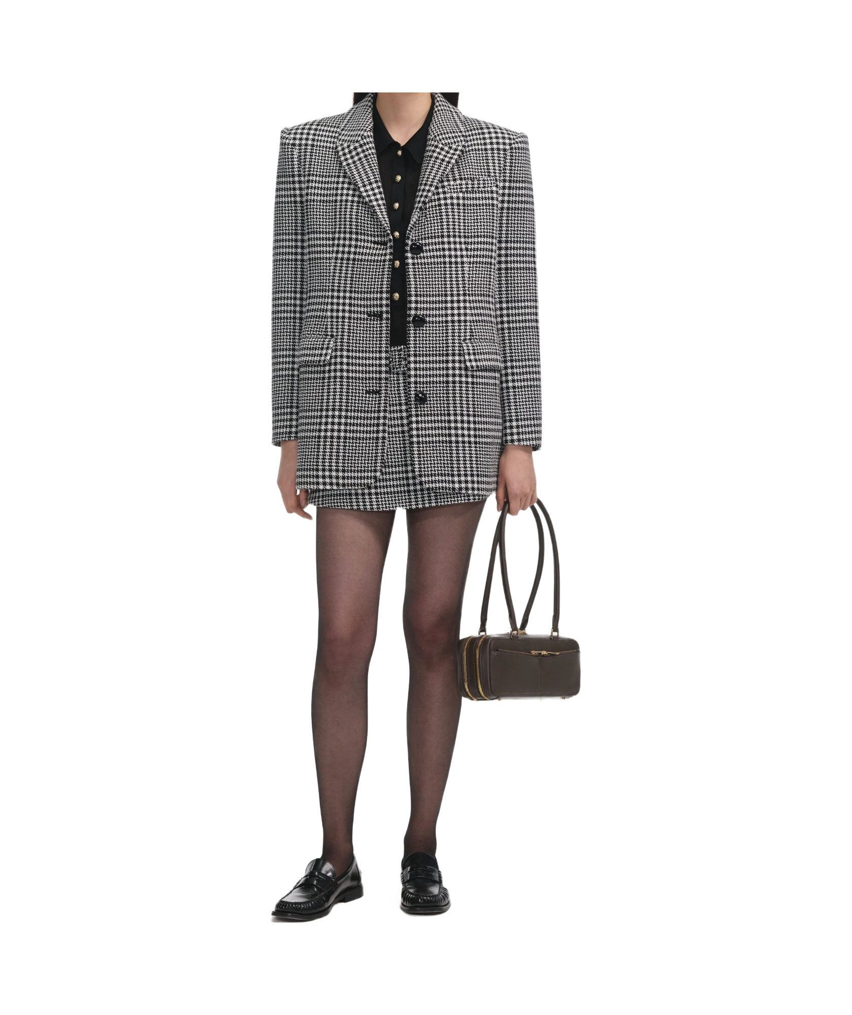 Self-portrait Hundstooth Oversized Blazer