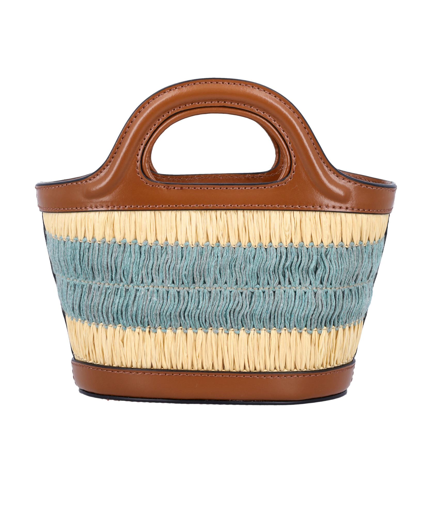 MARNI RAFFIA EFFECT AND BLUE CROCHET TROPICALIA MICRO BAG 