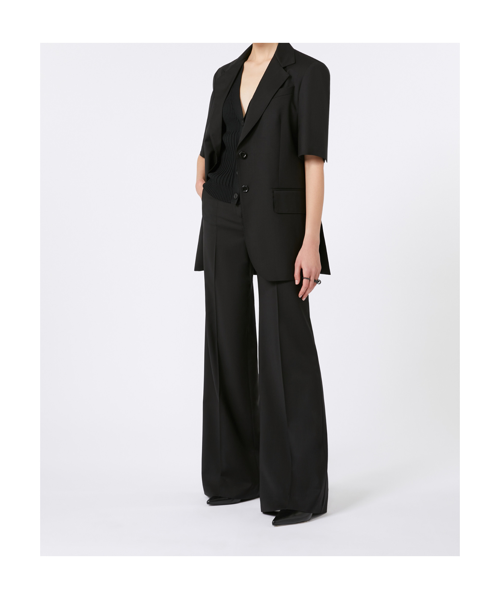 Max Mara Otuso Pure Wool Jacket In Black