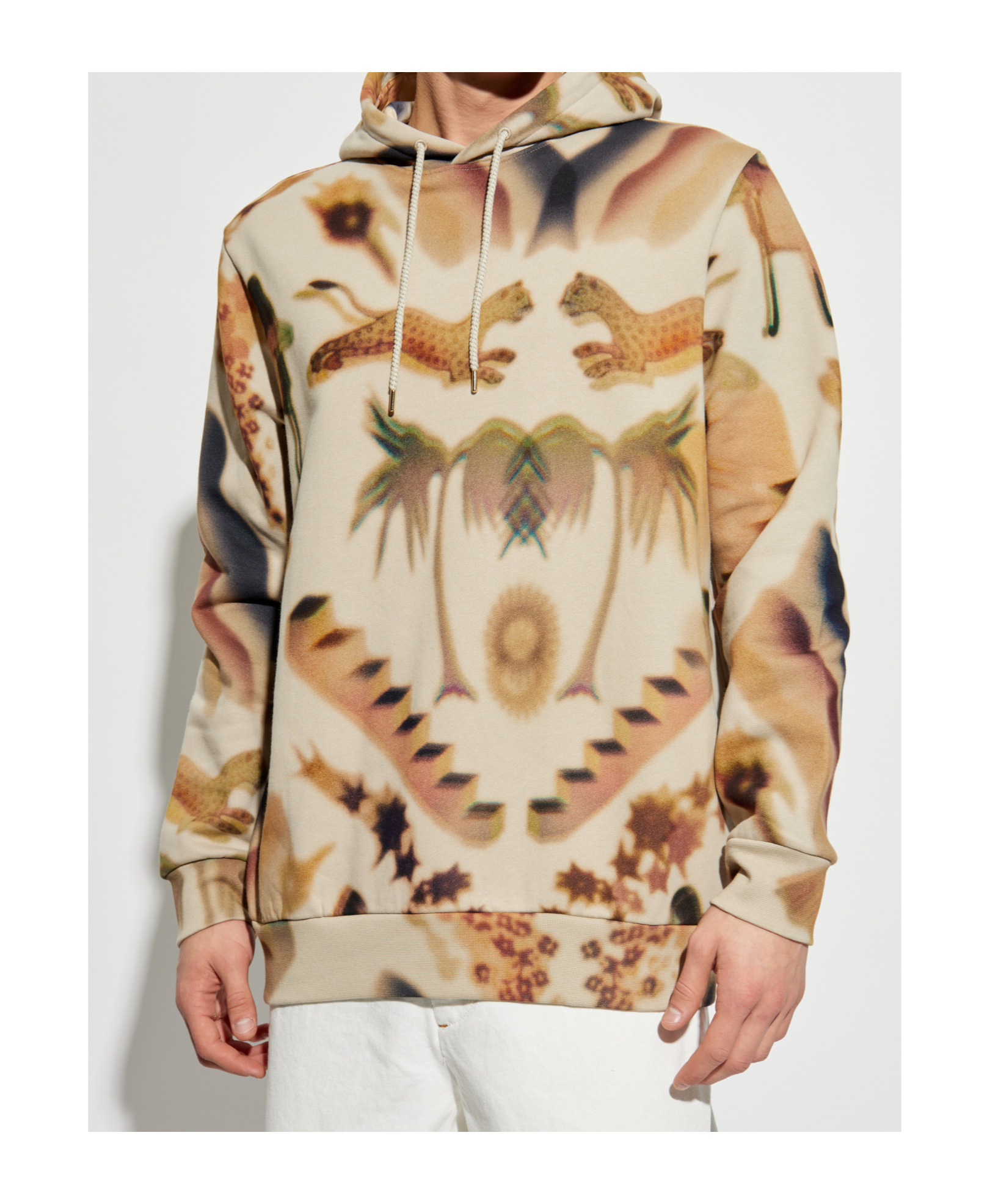 Shop Paul Smith Graphic-print Hoodie In Nude