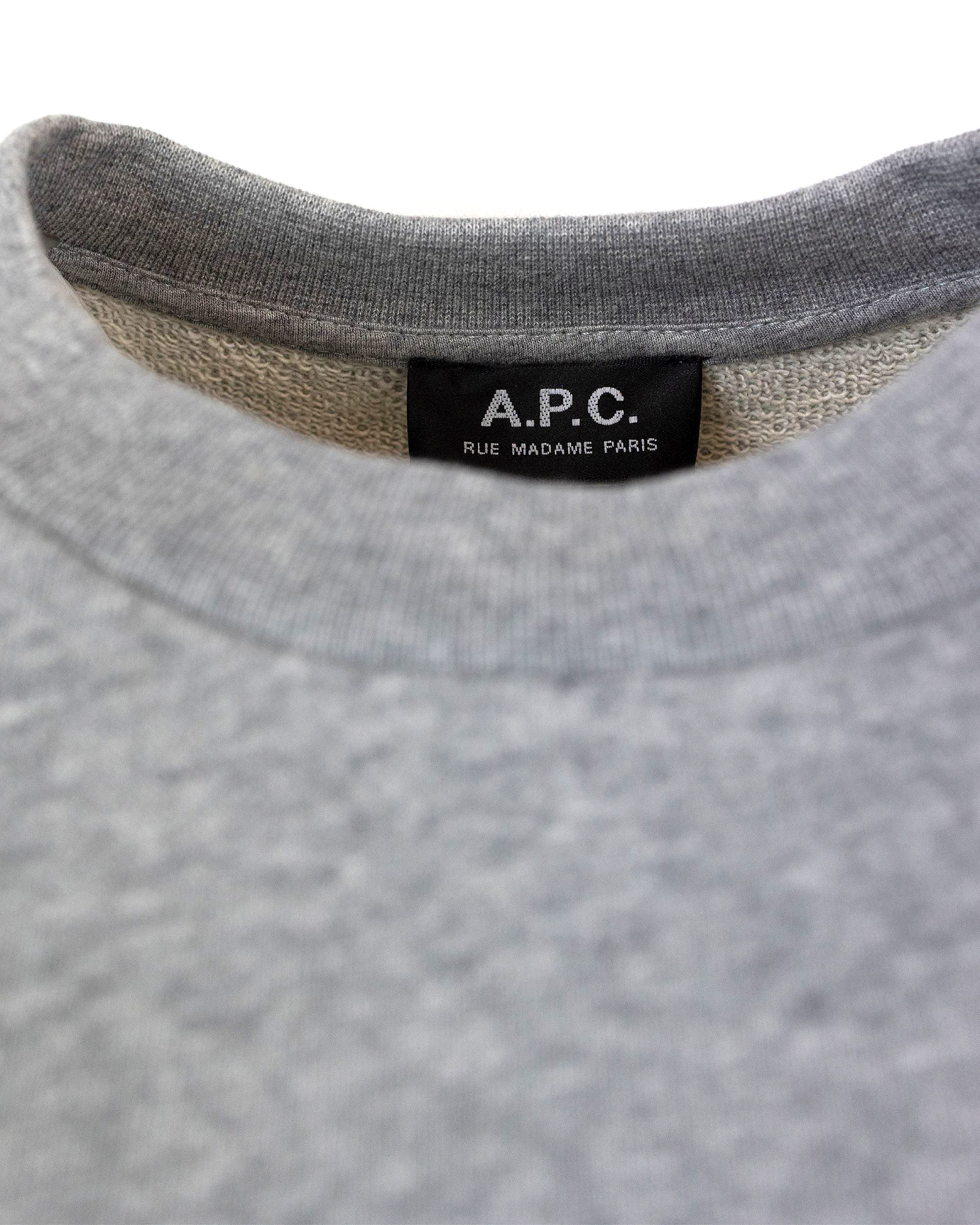 Apc Flocked-logo Cotton Jumper In Gray