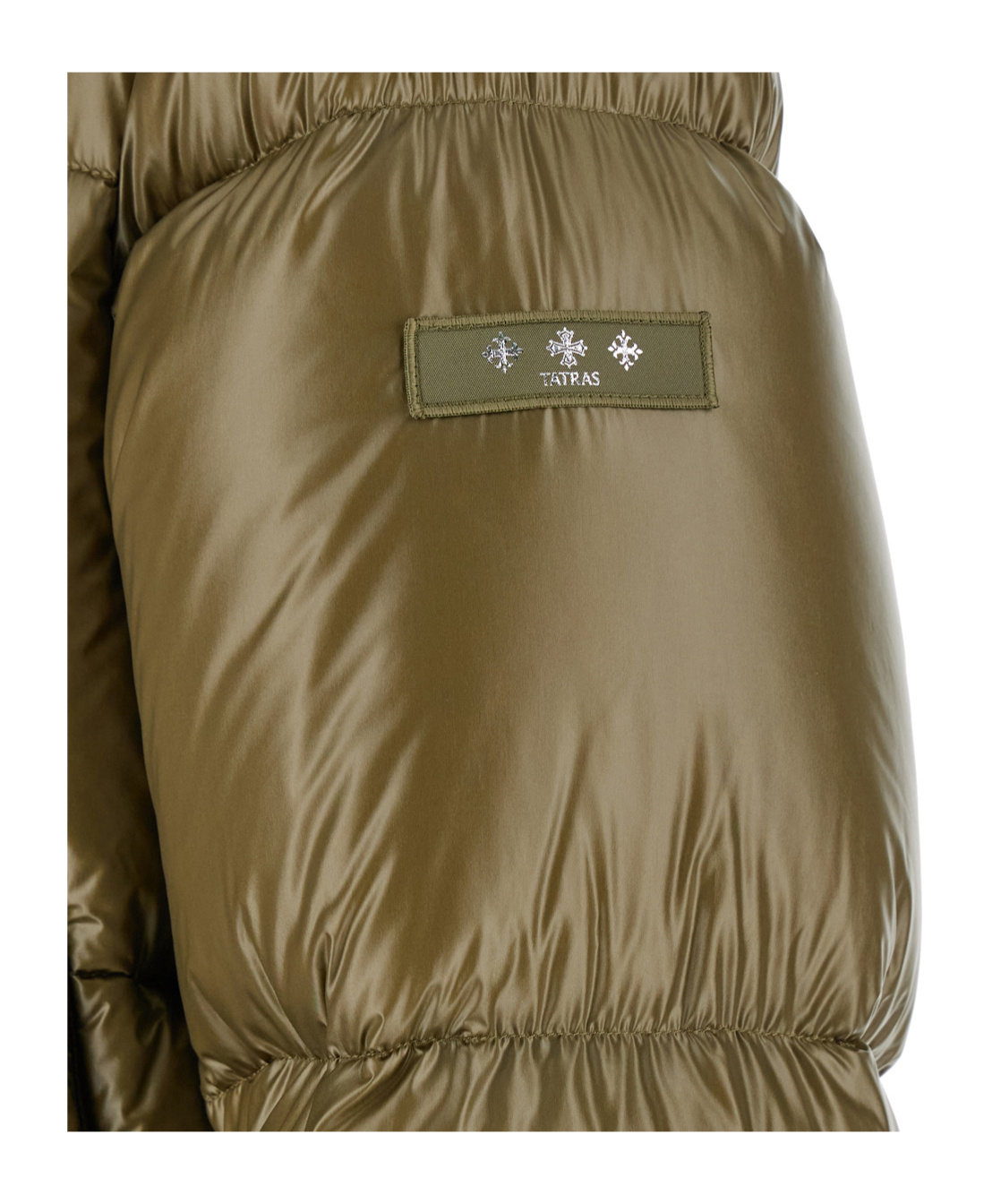 Tatras 'belbo' Green Down Jacket With Drawstring Hood And Logo Patch In Green