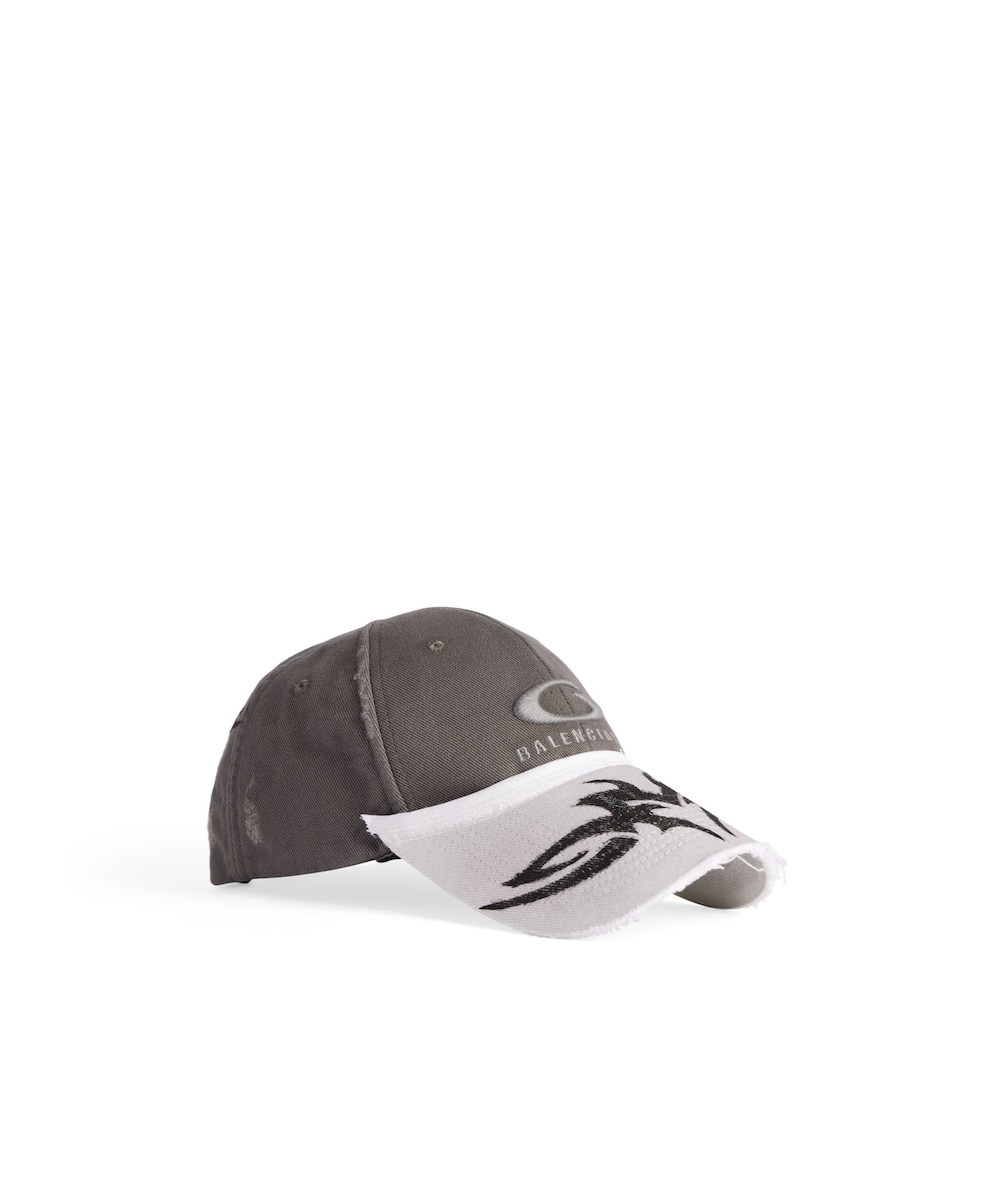 Balenciaga Patch Sunshade Hat In Gray