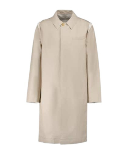 Undercover Raw-edge Mac Coat In Neutral