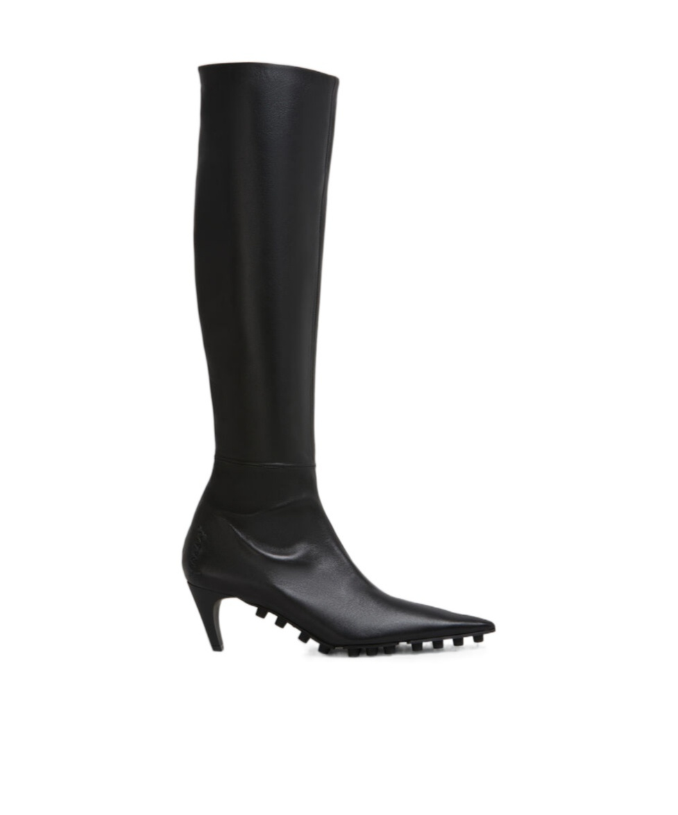 Marni Spike Leather Knee-high Boots In Black