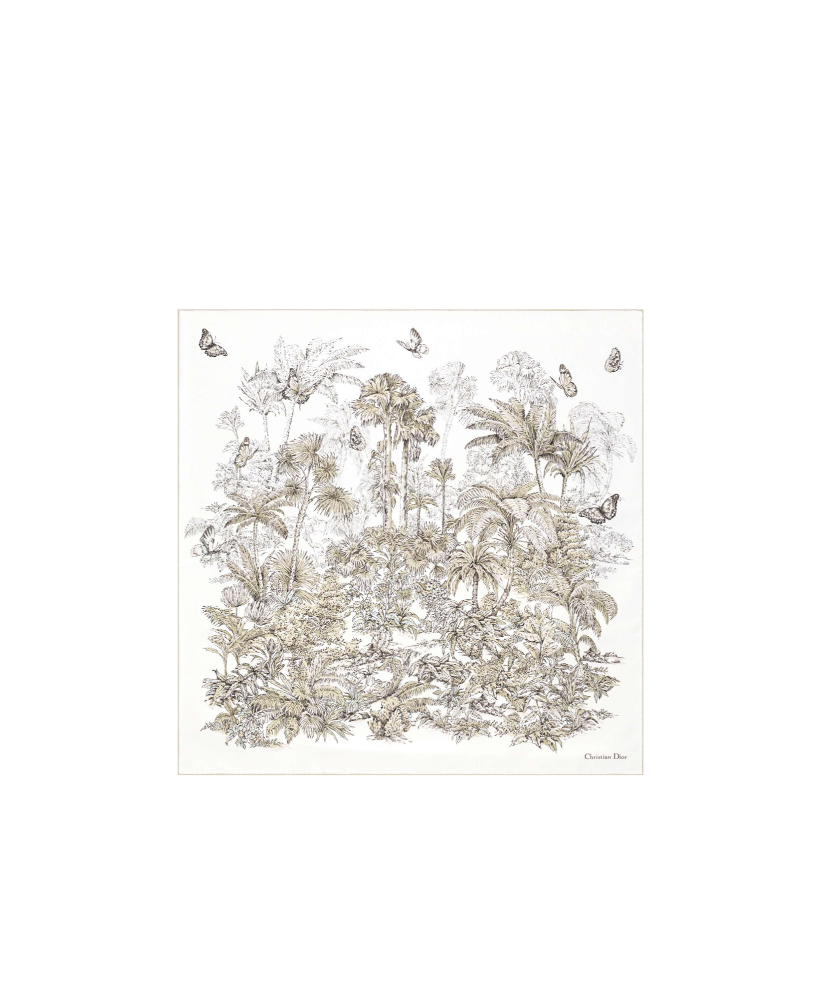 Dior Iviera Toile De Jouy Palms 90 Square Scarf