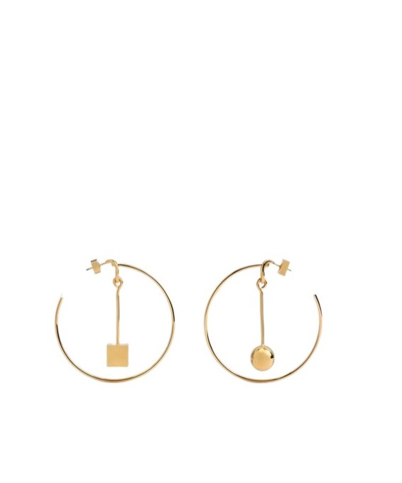 Shop Jacquemus Hoop Earrings In Yellow