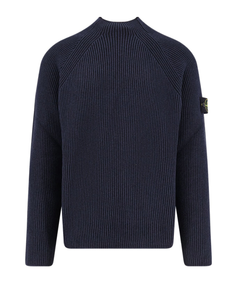 Stone Island Cotton And Virgin Wool Sweater In Blue