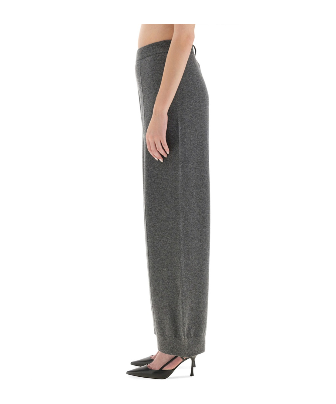 Fabiana Filippi Grey Wool Silk Cashmere Trousers In Gray