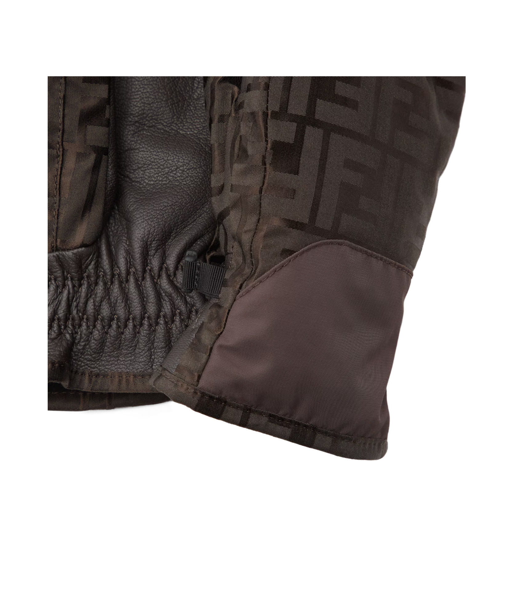 Fendi Brown Ff Nylon Gloves In Brown