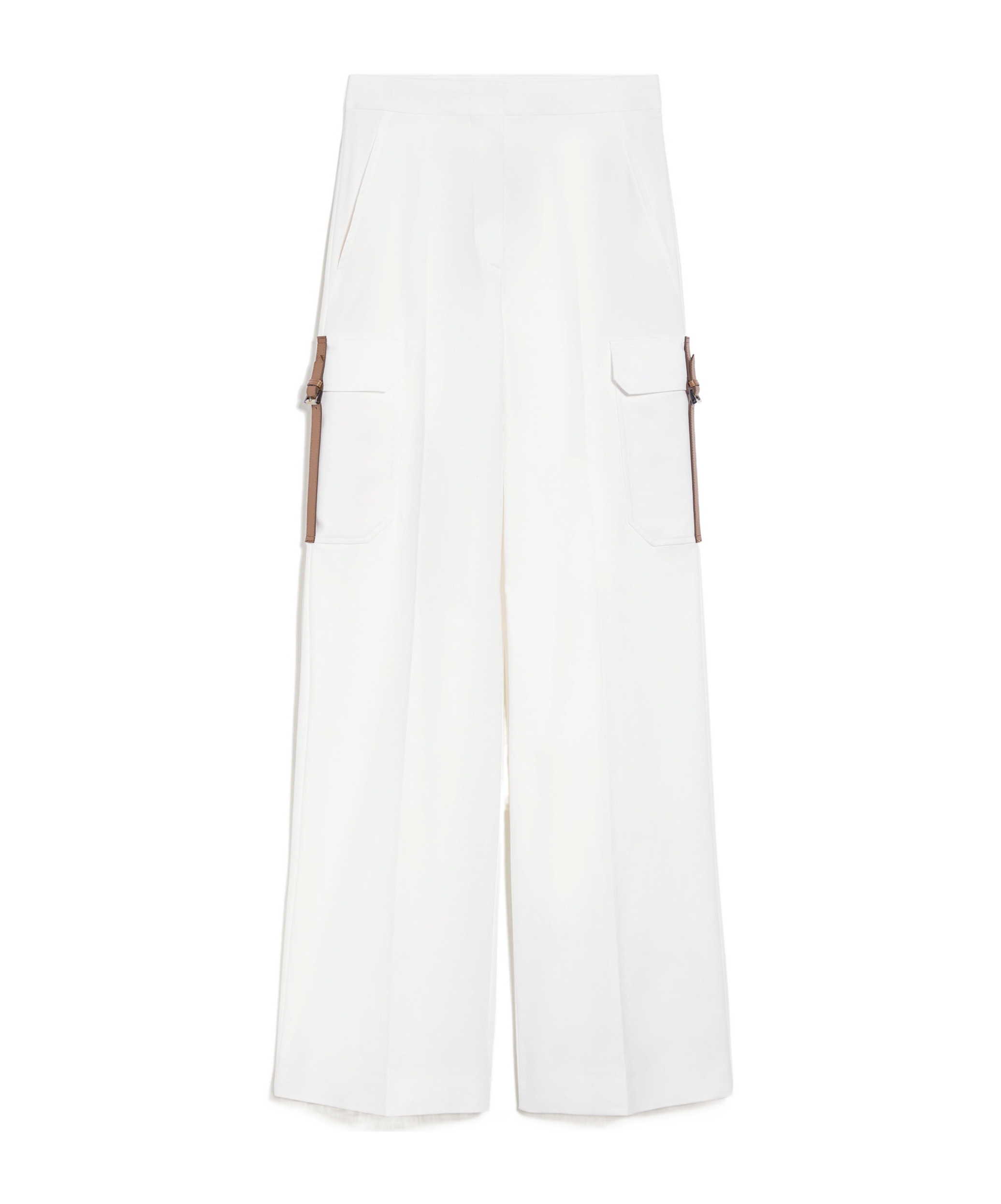 Max Mara Pantalone Edda In Cotone Stretch Bianco Donna In White