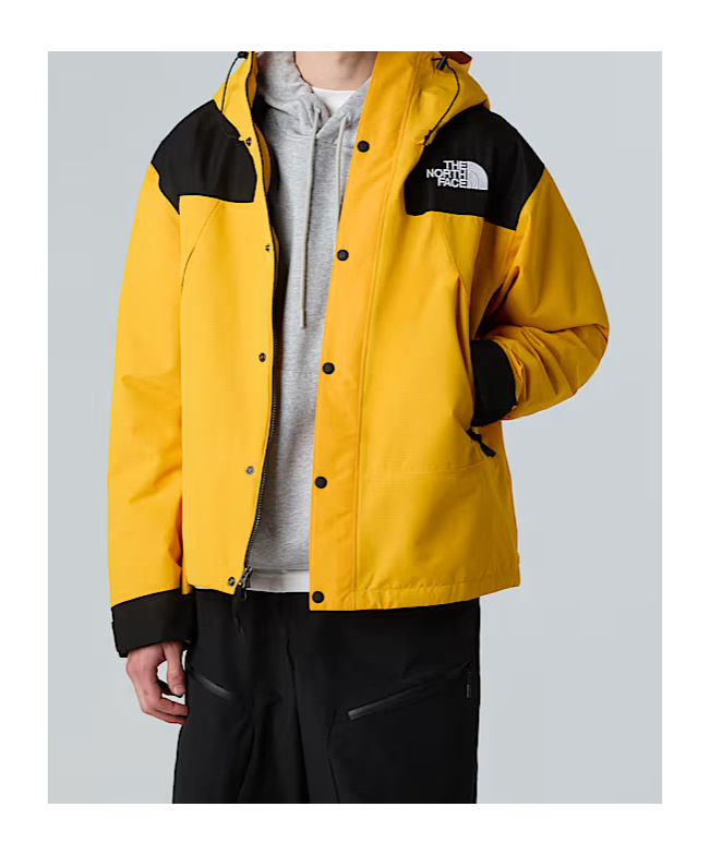 The North Face Mountain Logo-embroidered Colour-block Gore-tex Hooded Jacket In Yellow