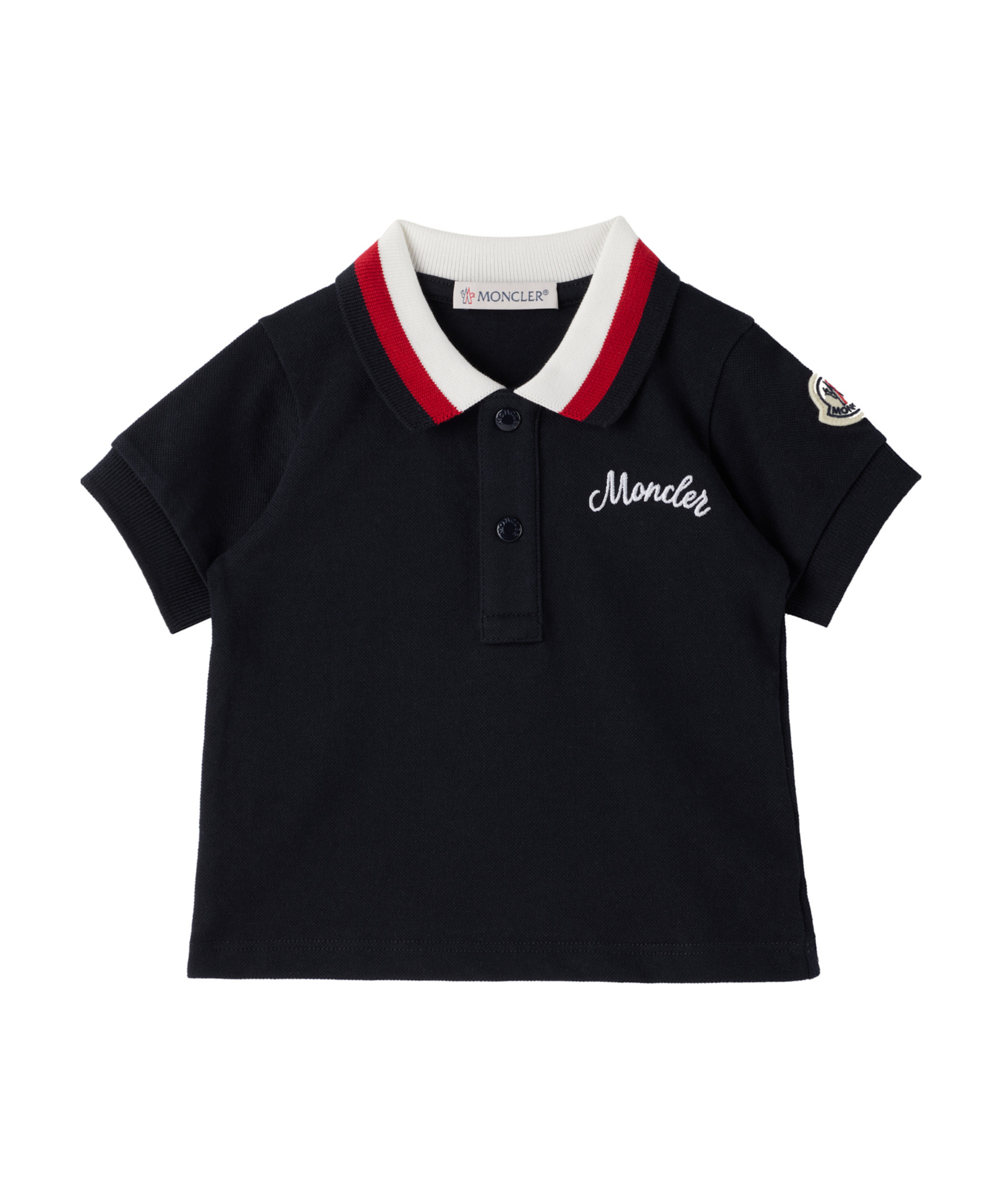 Moncler Short-sleeved Polo Shirt In Blue