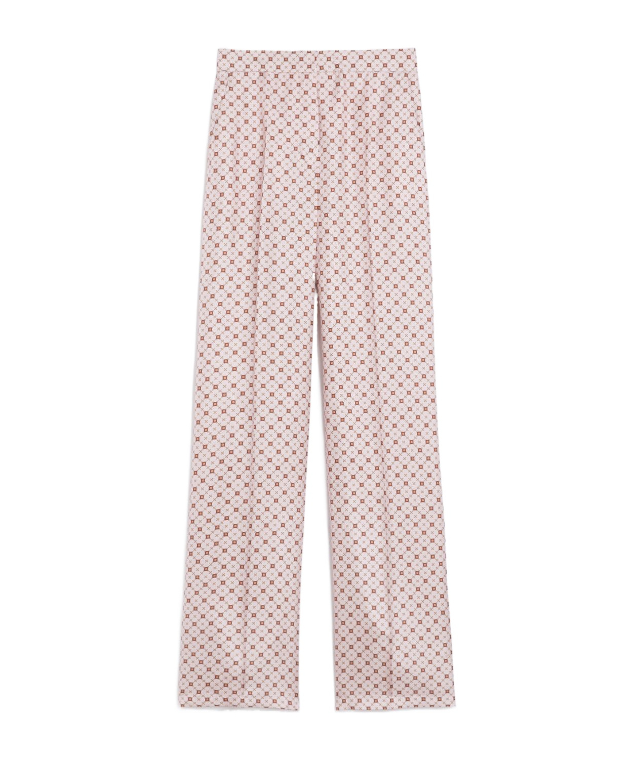 Max Mara Straight-fit Printed Silk Trousers In Pink
