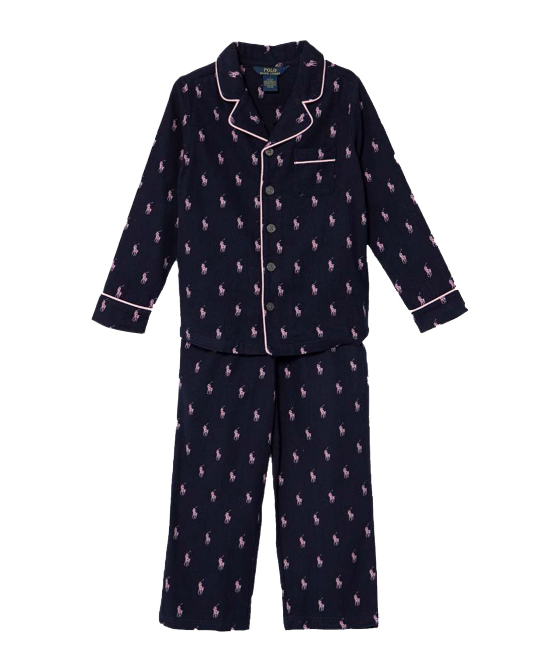 Polo Ralph Lauren Full Body Logo Pajamas Two-piece Pyjamas In Black