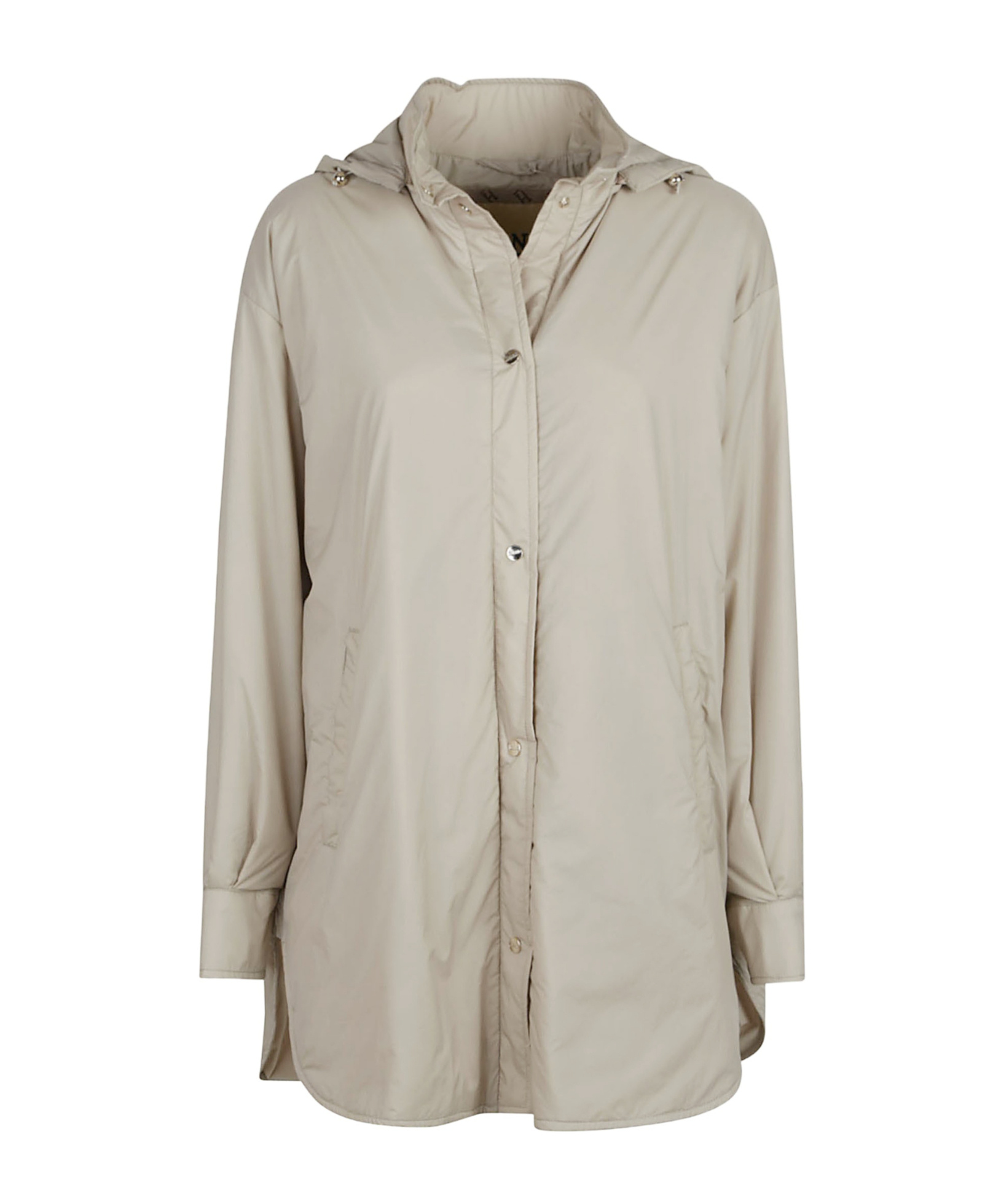 Herno Long-sleeved Hooded Coat In Neutral