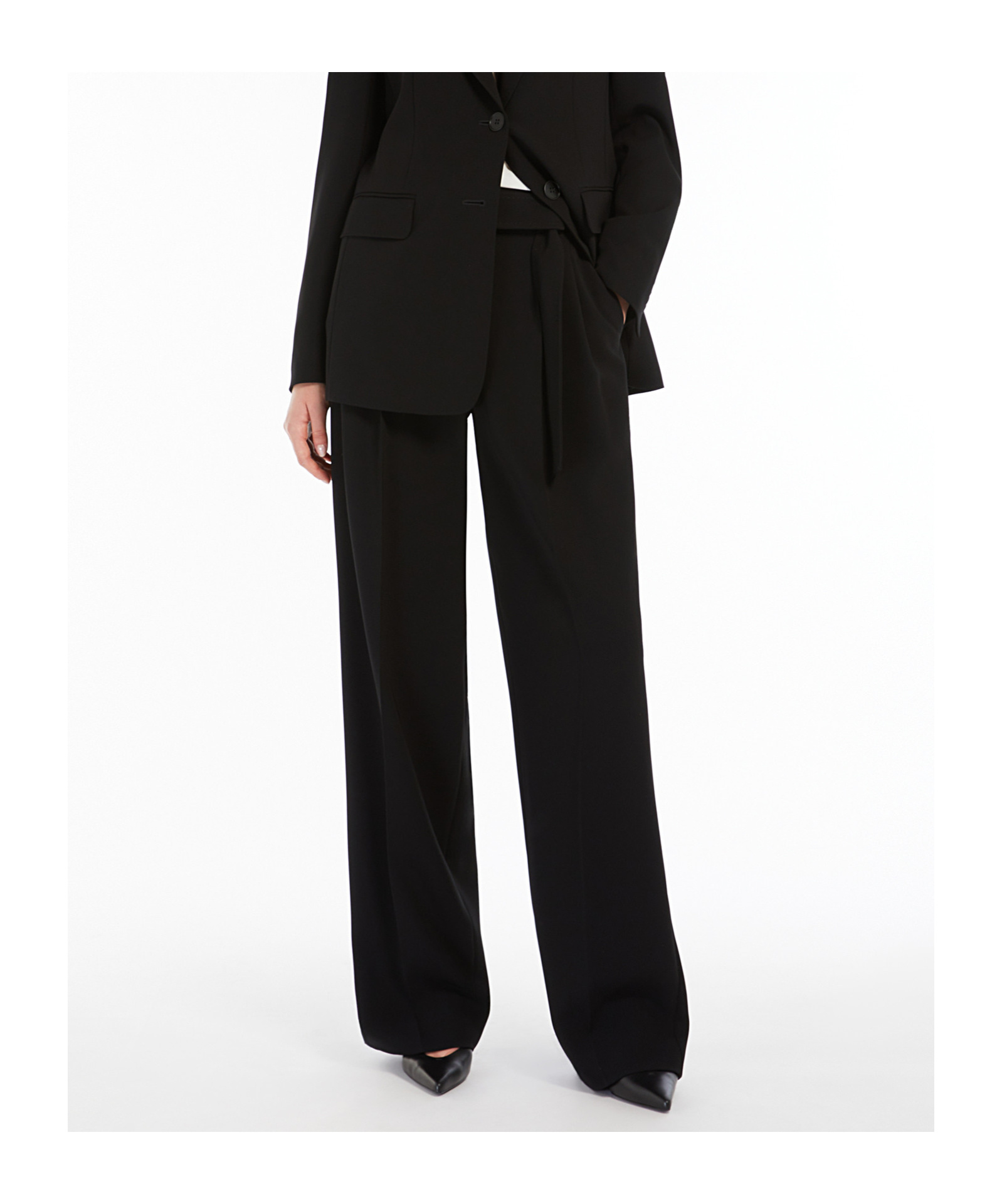 Max Mara Studio Latina Wide Leg Pants In Black