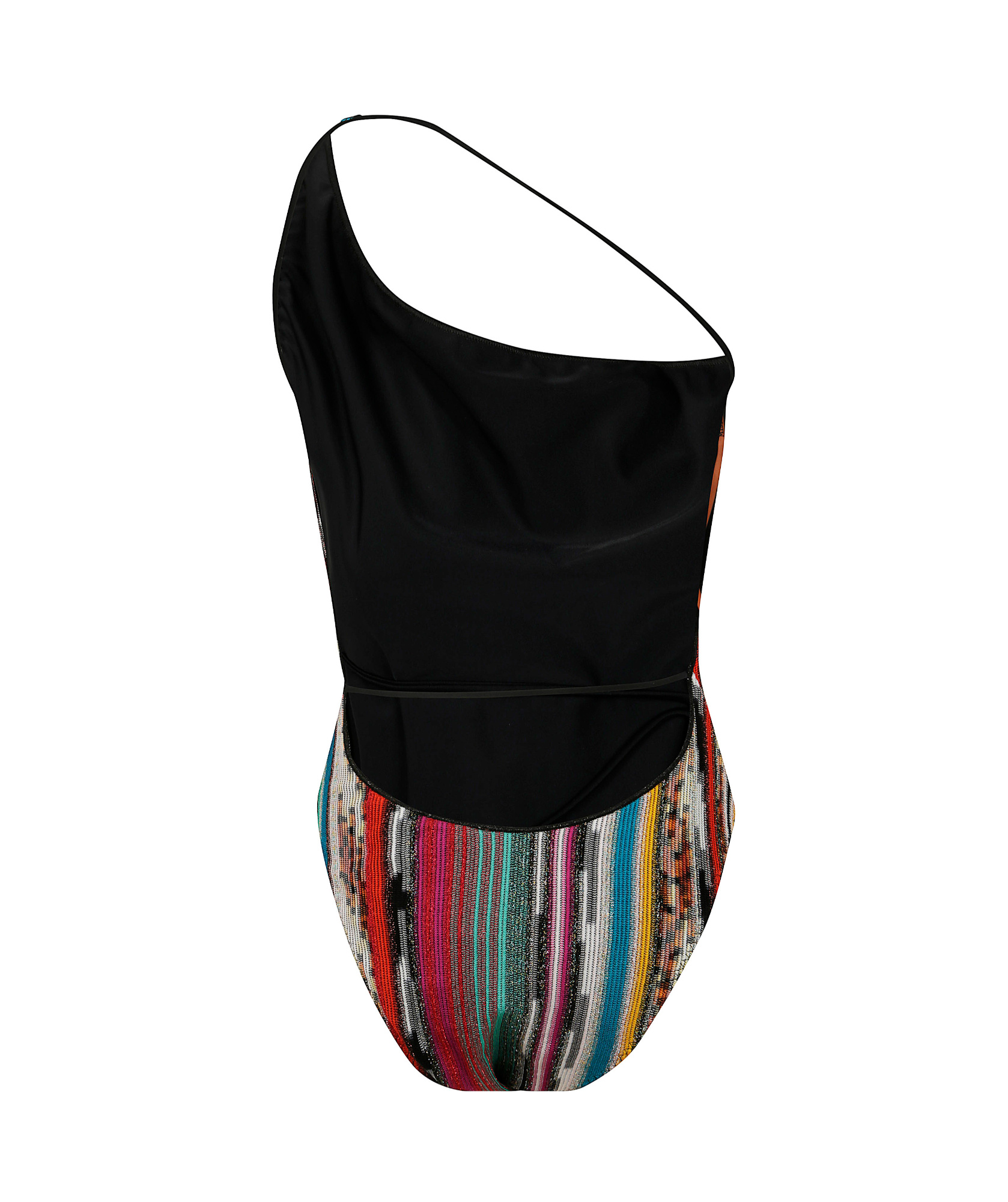 Missoni Metallic Asymmetric One-piece Swimsuit In Multidark
