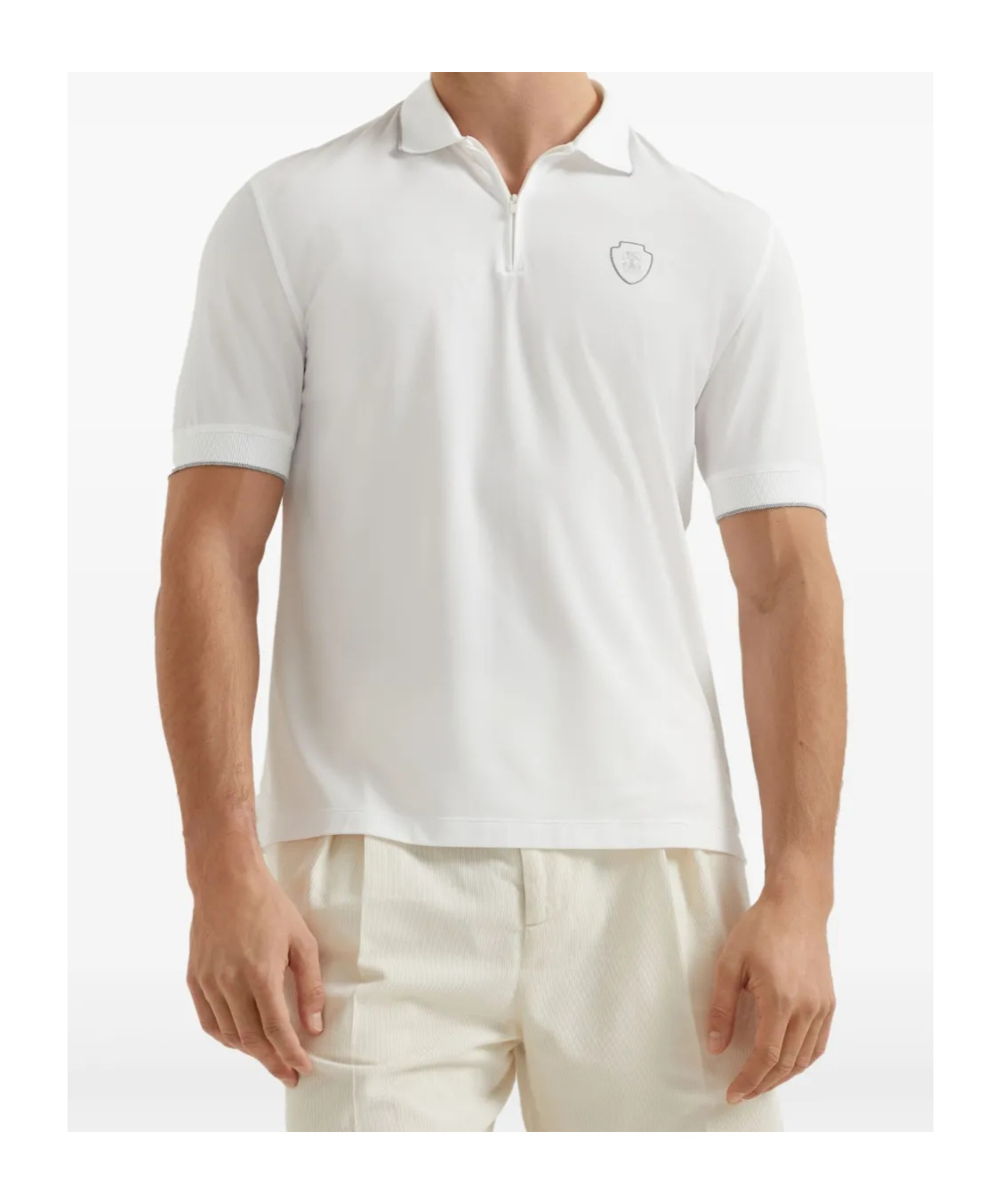 Brunello Cucinelli Cotton Logo-tennis Polo Shirt In White