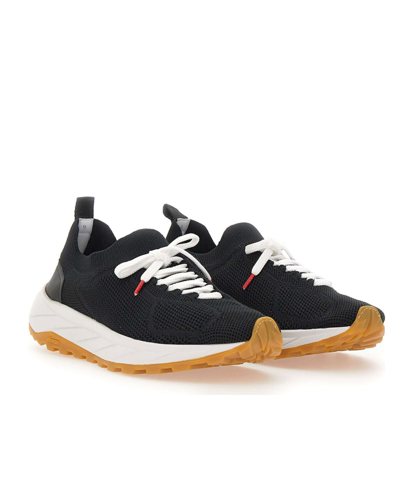 Kiton Leather-insert Sneakers In Black