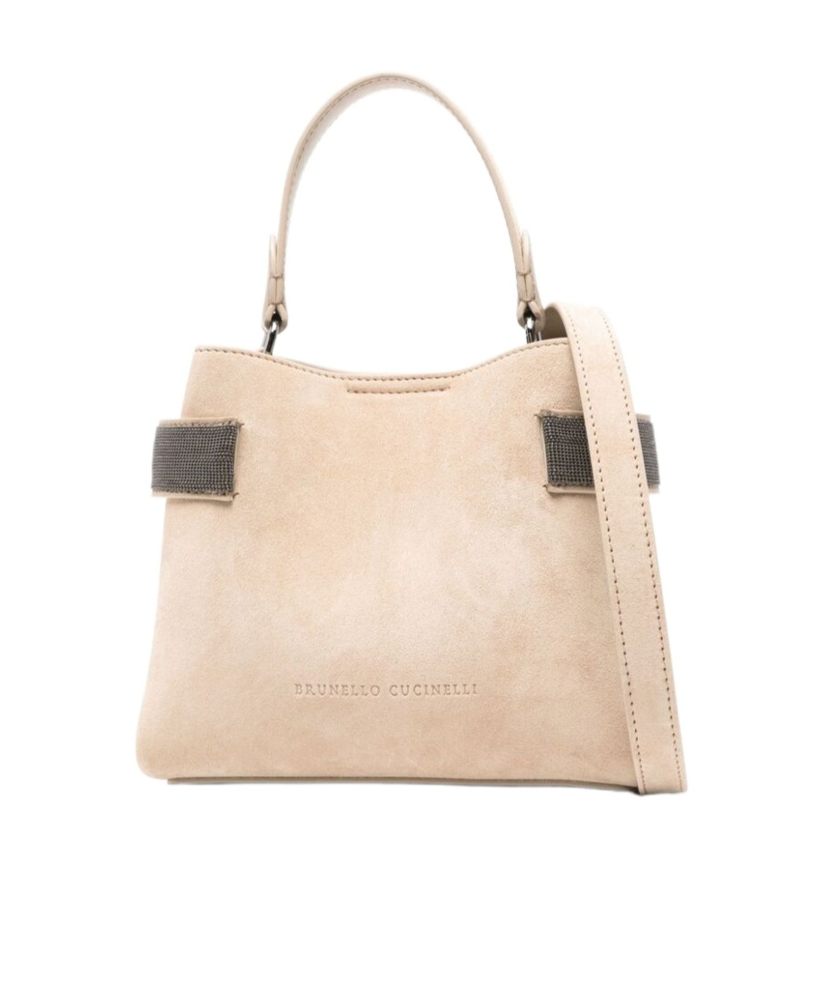 BRUNELLO CUCINELLI MONILI-CHAIN SUEDE CROSS BODY BAG 