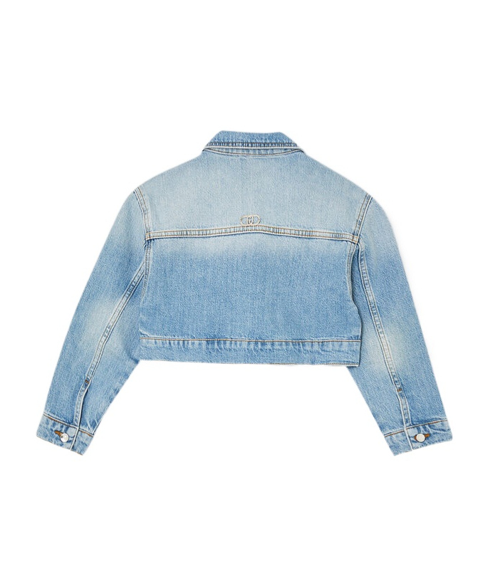 Liu •jo Long-sleeved Denim Coat In Blue
