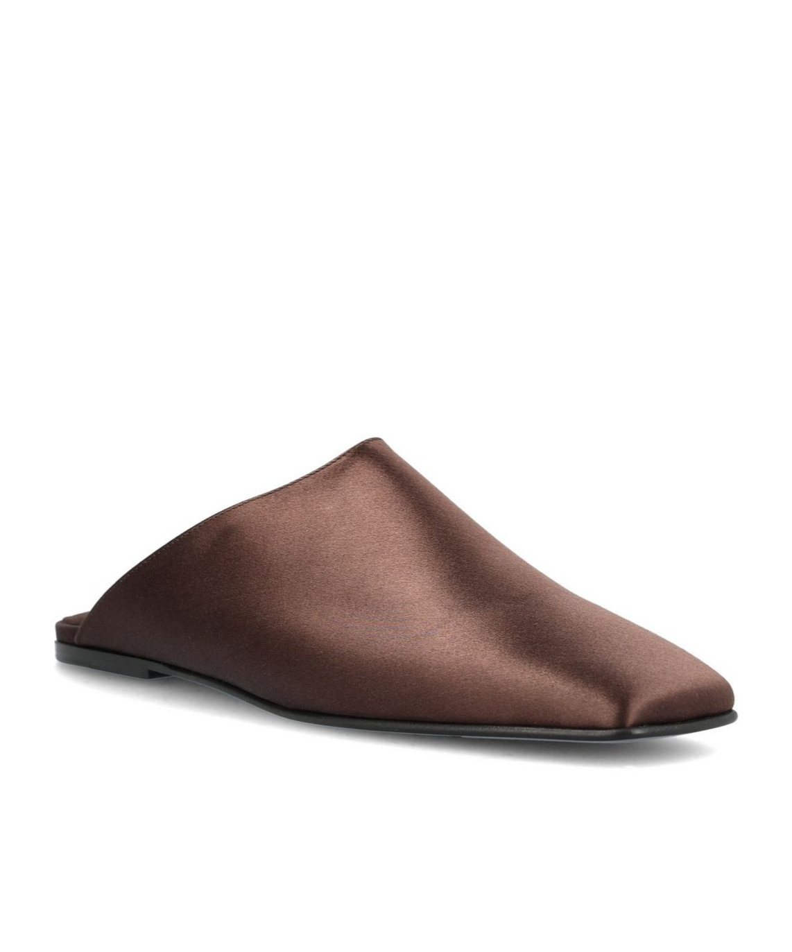 Loro Piana Alba Satin Ballerina Mules In Tabaccao Lonia