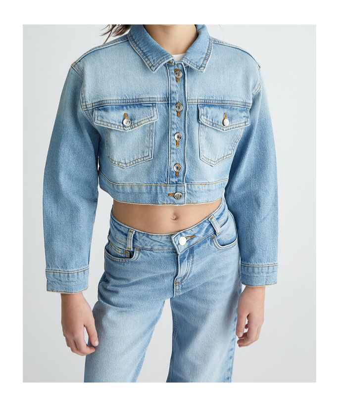 Liu •jo Long-sleeved Denim Coat In Blue
