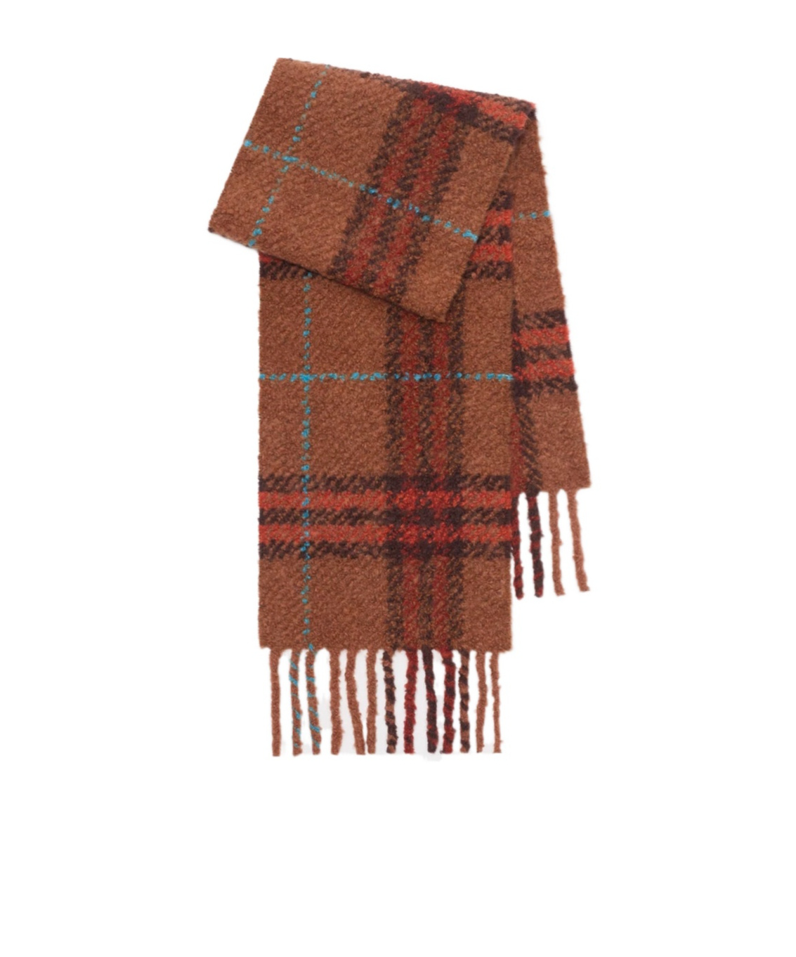 Burberry Check Alpaca Wool Blend Bouclé Scarf In Brown