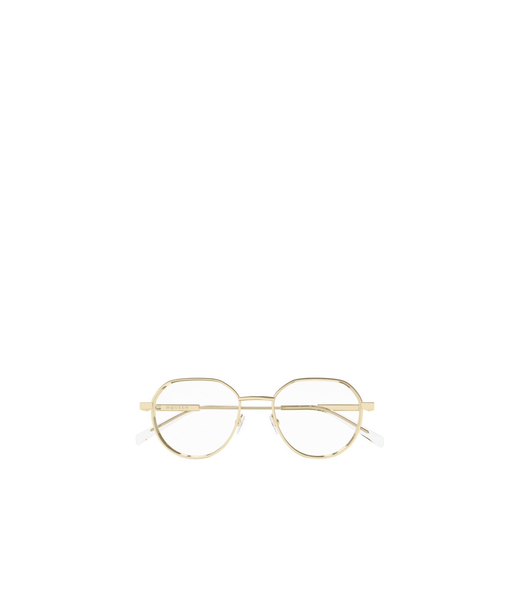 Alexander Mcqueen Eyewear Roung Frame Glasses In Gold