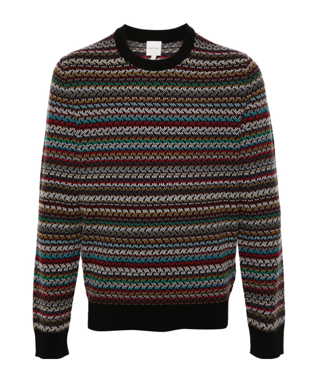 Paul Smith Pattern-intarsia Knitted Jumper In Black