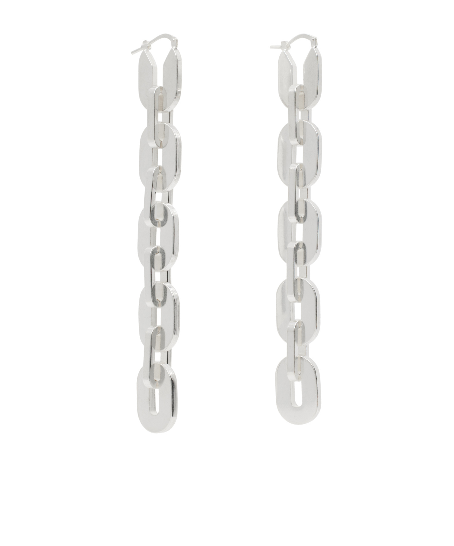 Jil Sander Chain-link Drop Earrings In White