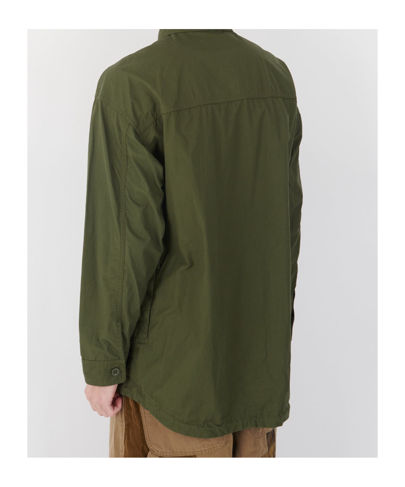 Comme Des Garçons Cotton Overshirt Army Green In Green
