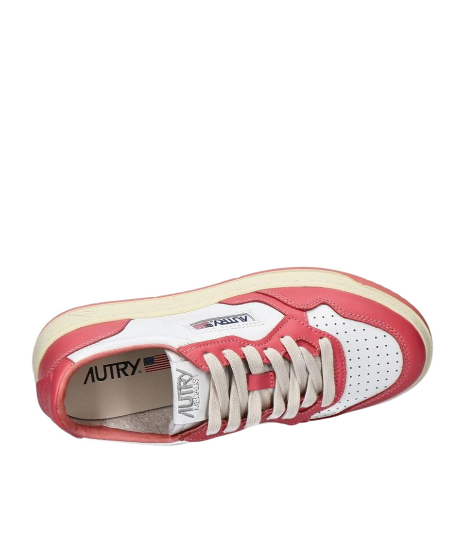 Shop Autry Wb55 Leather Sneakers In Red