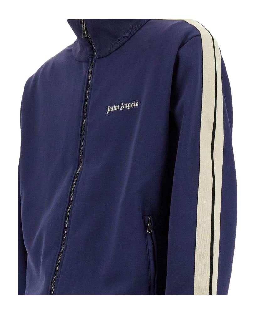 Palm Angels Track Jacket With Zipper In Blue