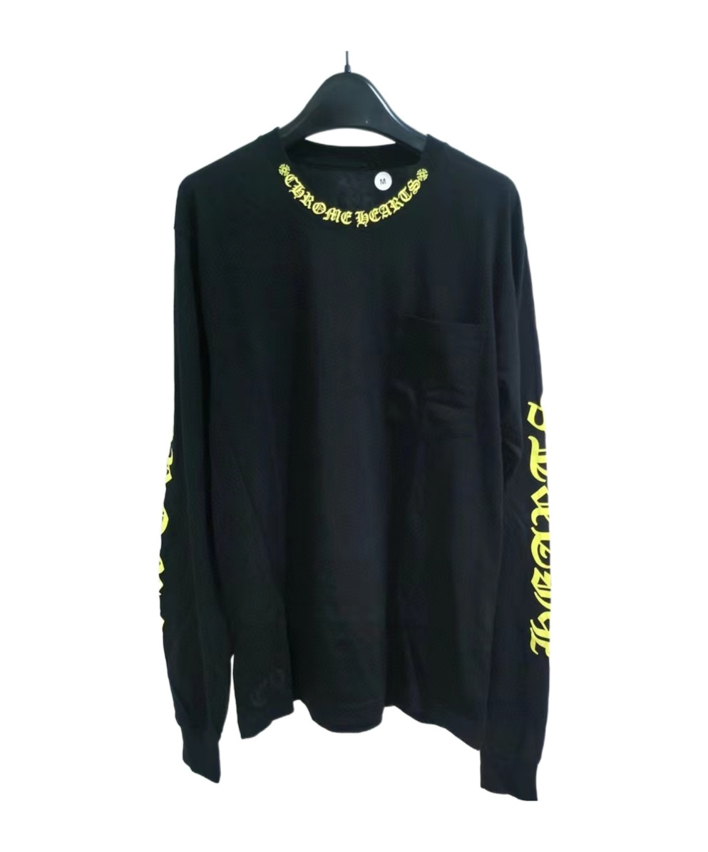 CHROME HEARTS ROUND COLLAR AND LONG-SLEEVED T-SHIRT 