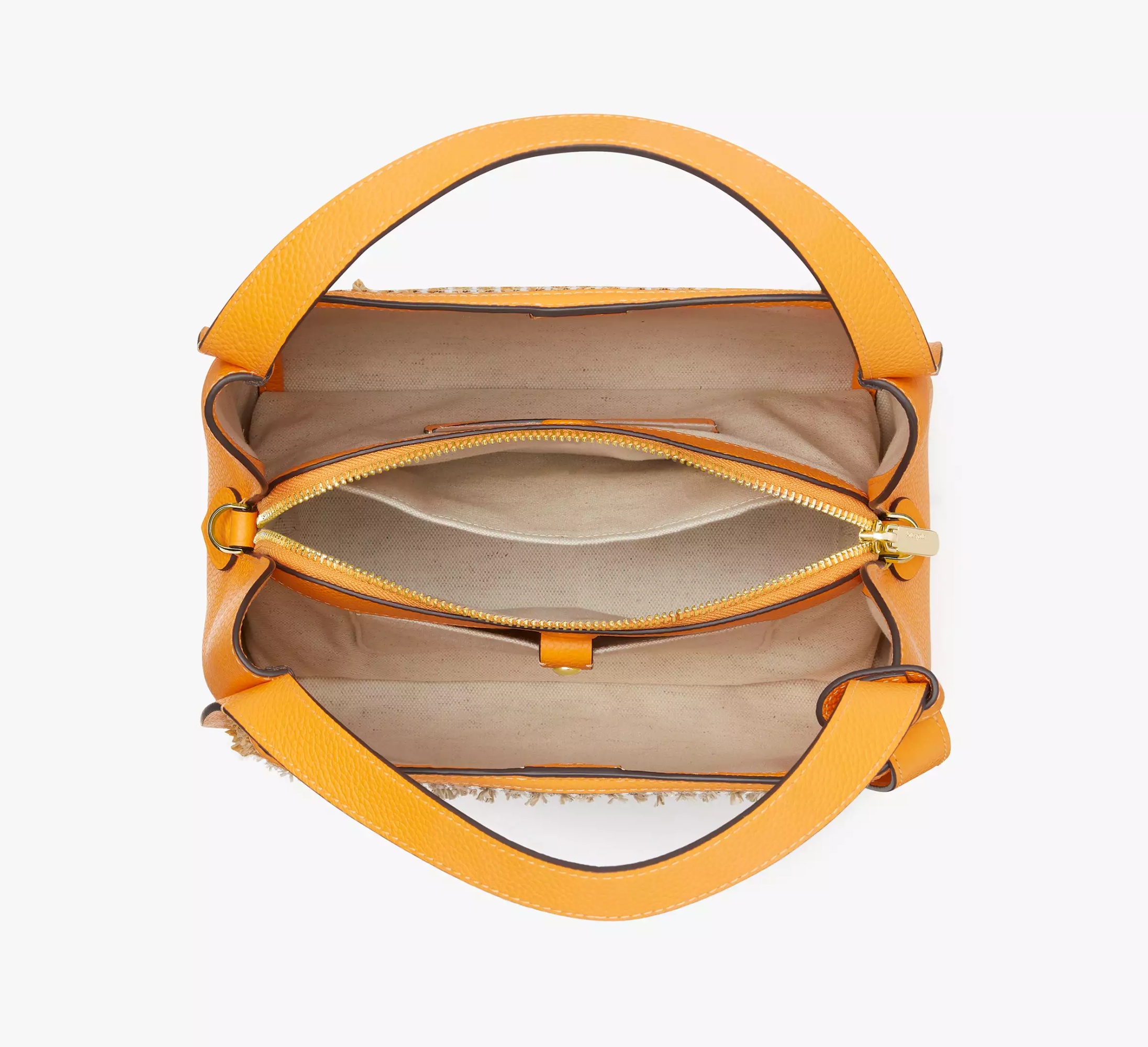 Kate Spade Medium Knott Tweed Leather Bag In Nude