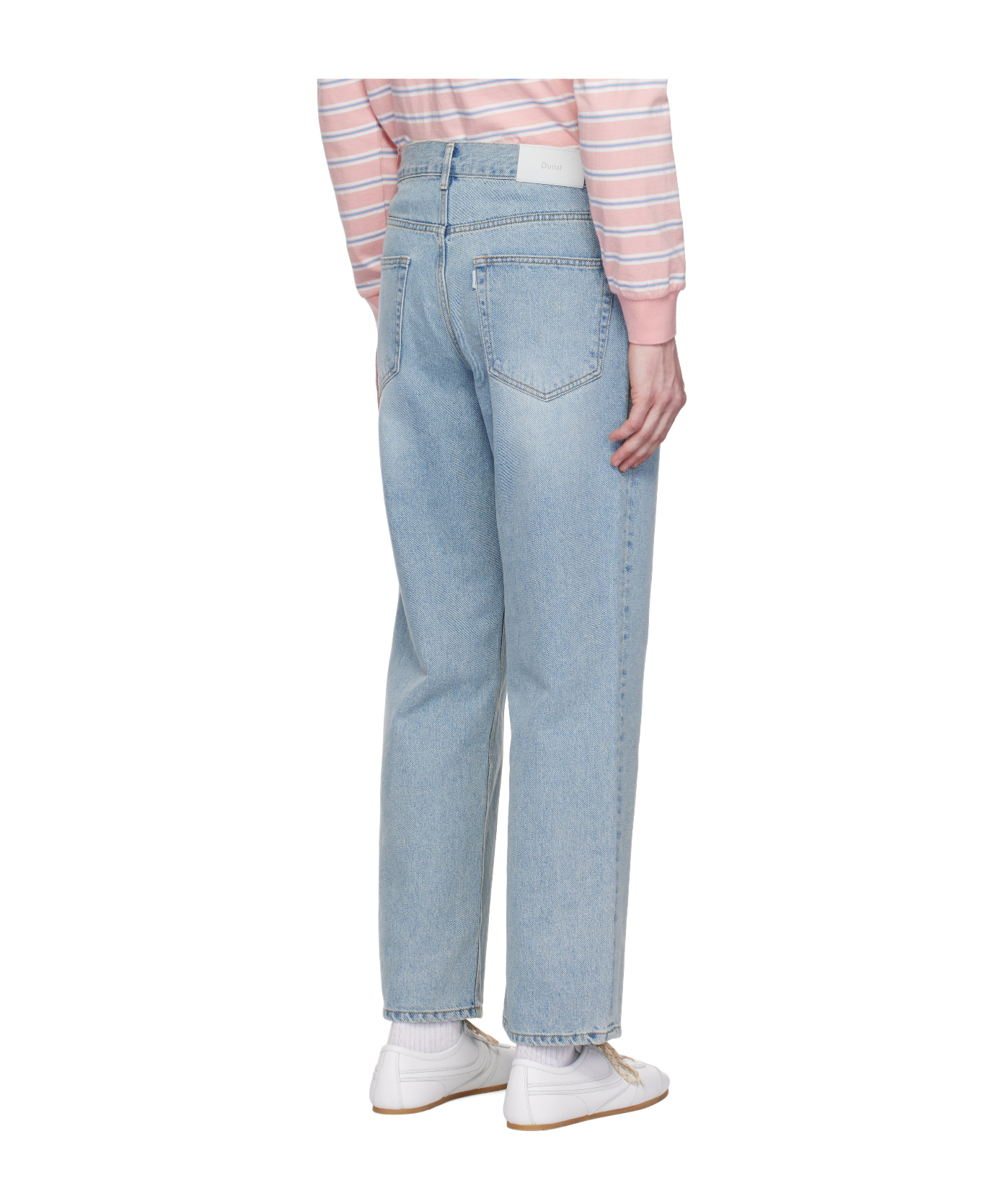 Dunst Light Blue Five Pocket Jeans With Logo Patch On The Back