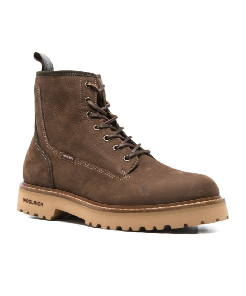 Woolrich 40mm Lace-up Leather Boots In Brown
