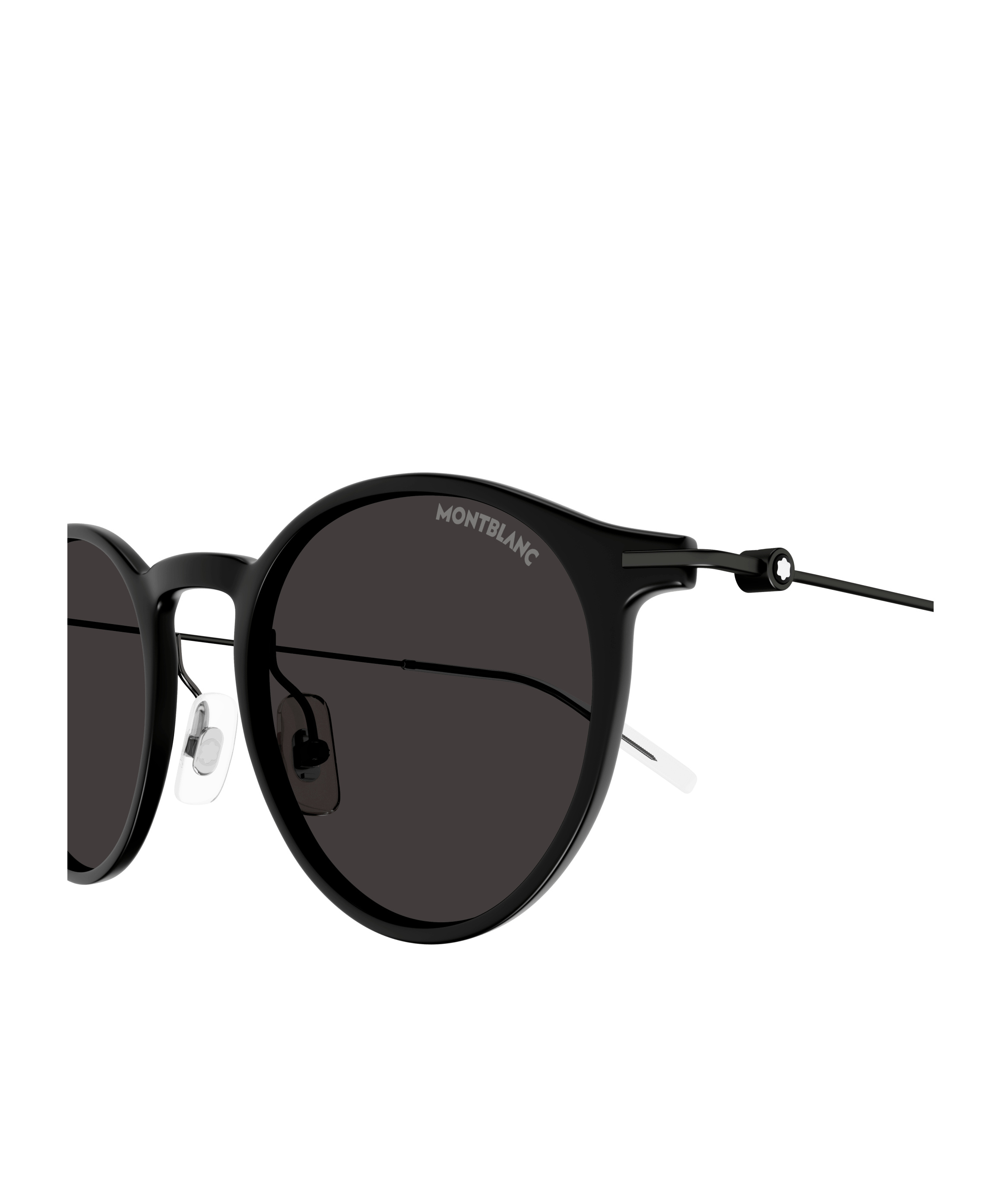 Montblanc Round-frame Sunglasses In Black