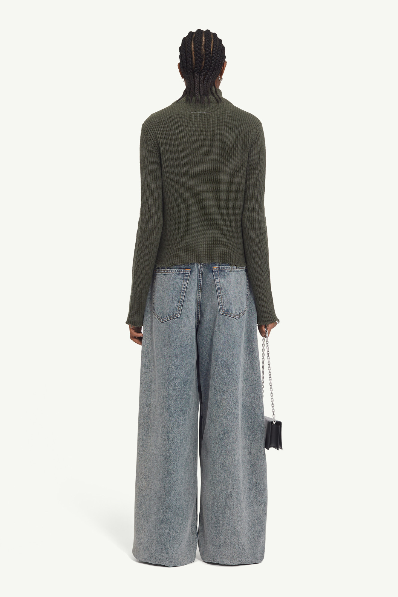 Shop Mm6 Maison Margiela 5-pocket Denim Trousers In Gray
