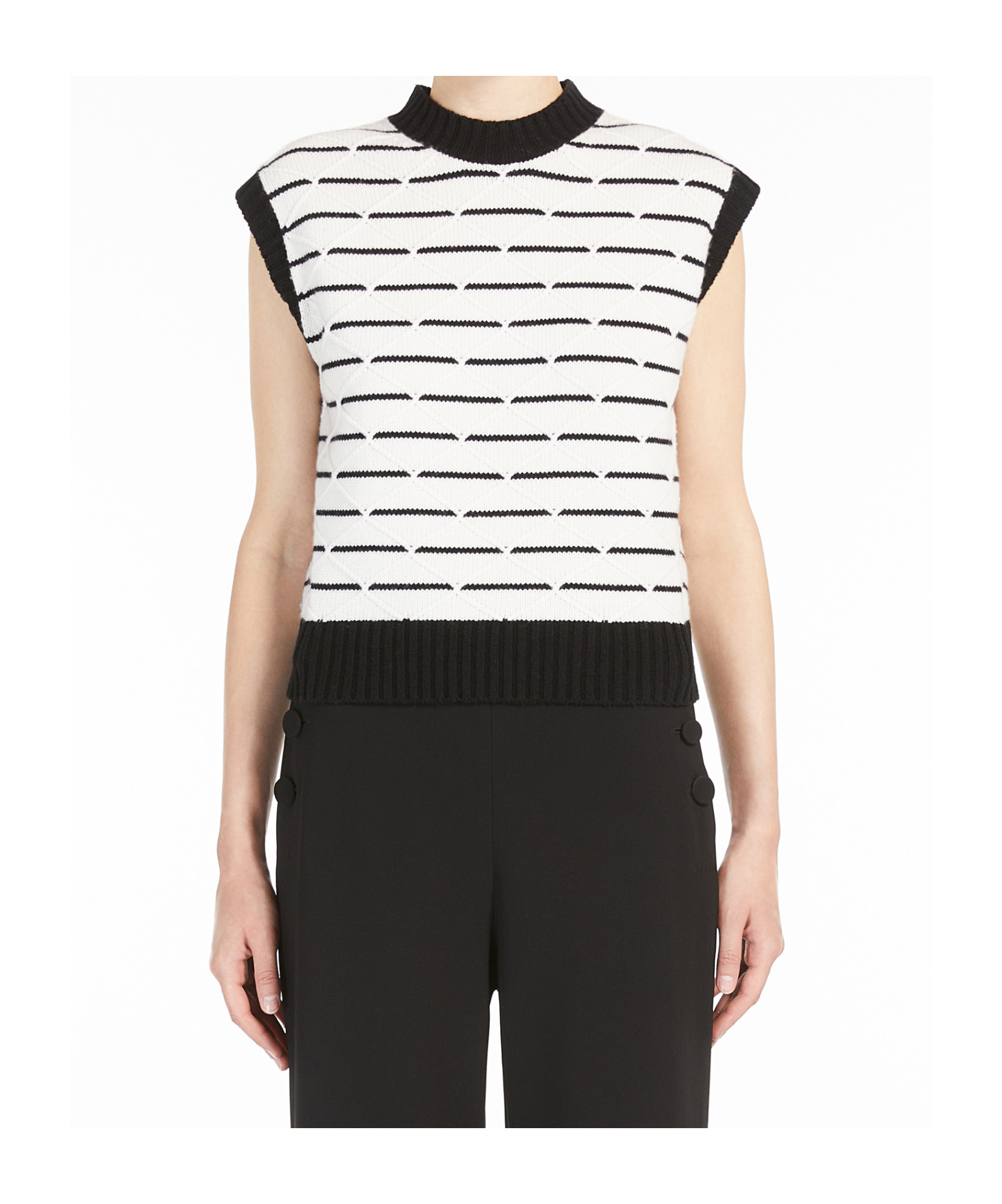 Max Mara Wool And Cashmere Soft Gilet In White