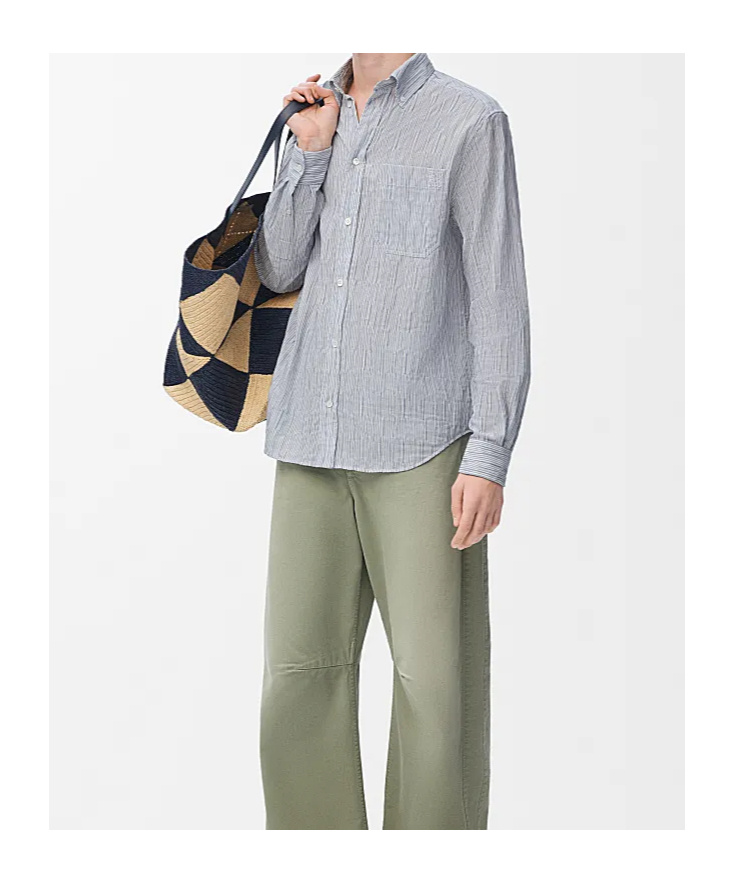 Loewe Lapel Long Sleeve Shirt In Gray