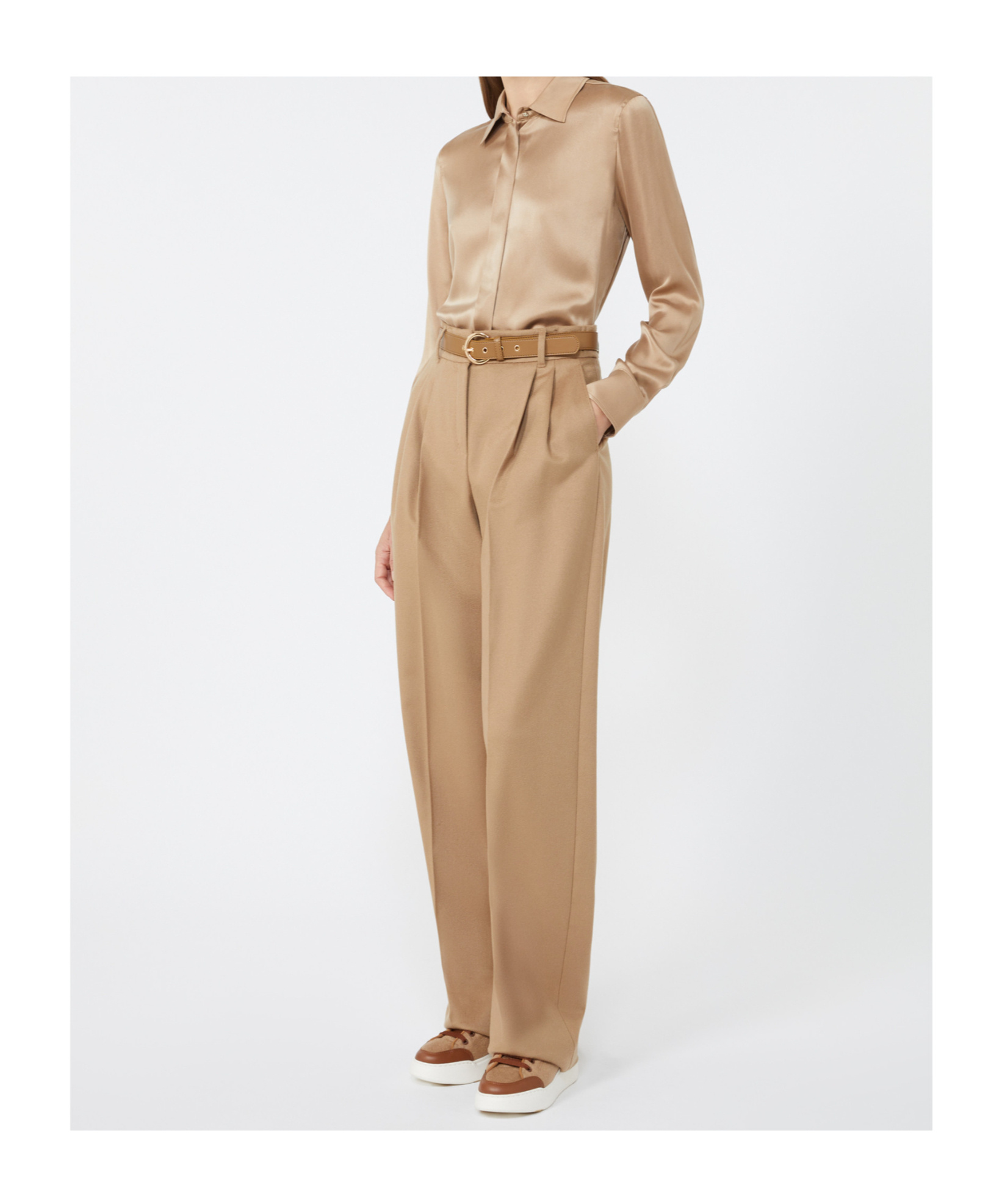 Max Mara Long Sleeve Shirt In Brown
