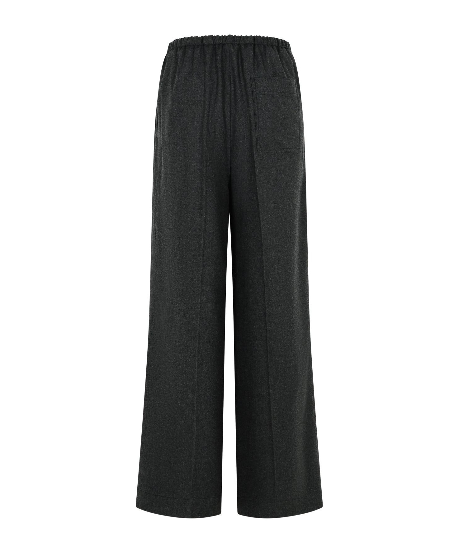 Closed Elastic Waist Casual Pants In Black