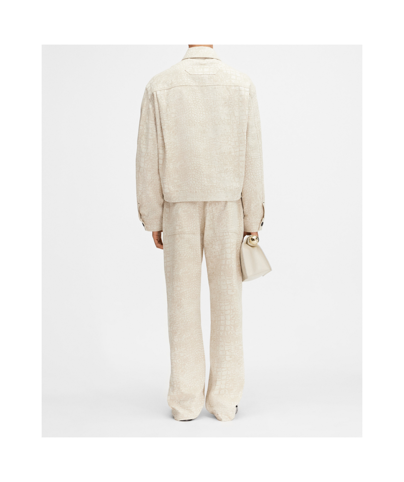 Jacquemus Long-sleeved Denim Jacket In Nude