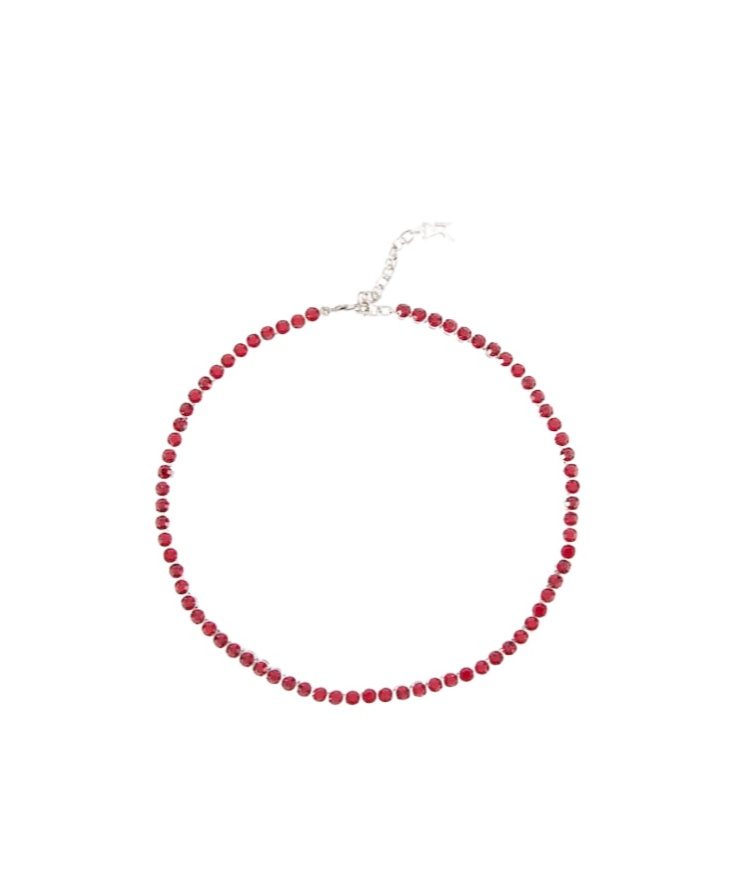 Amina Muaddi Crystal Embellished Necklace In Pink