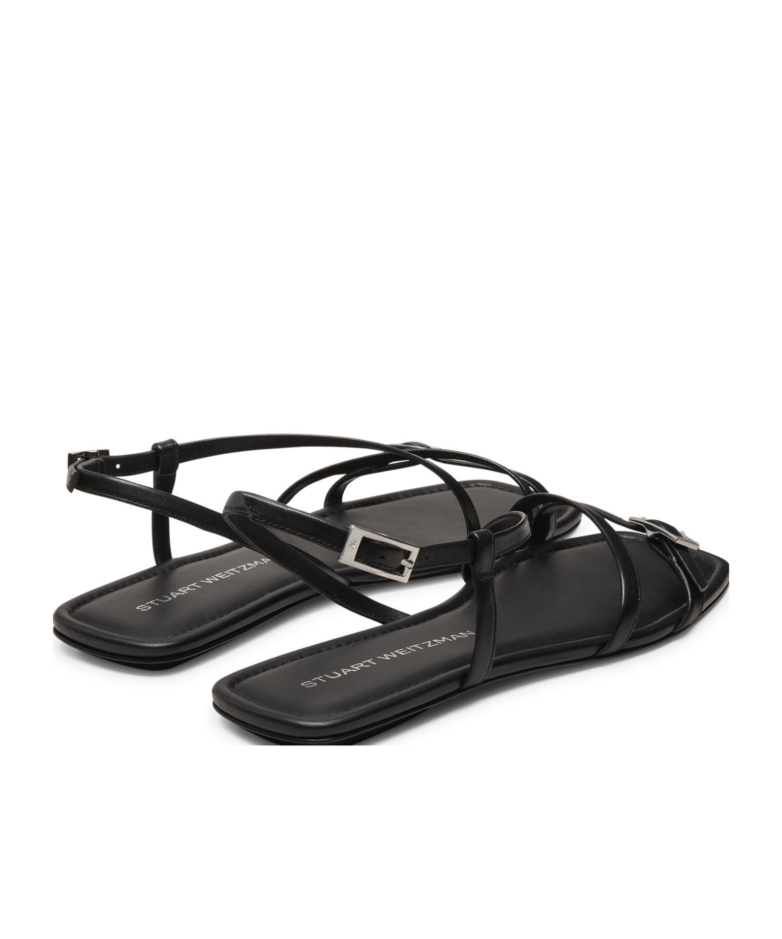 Stuart Weitzman Square Toe Flat Sandals