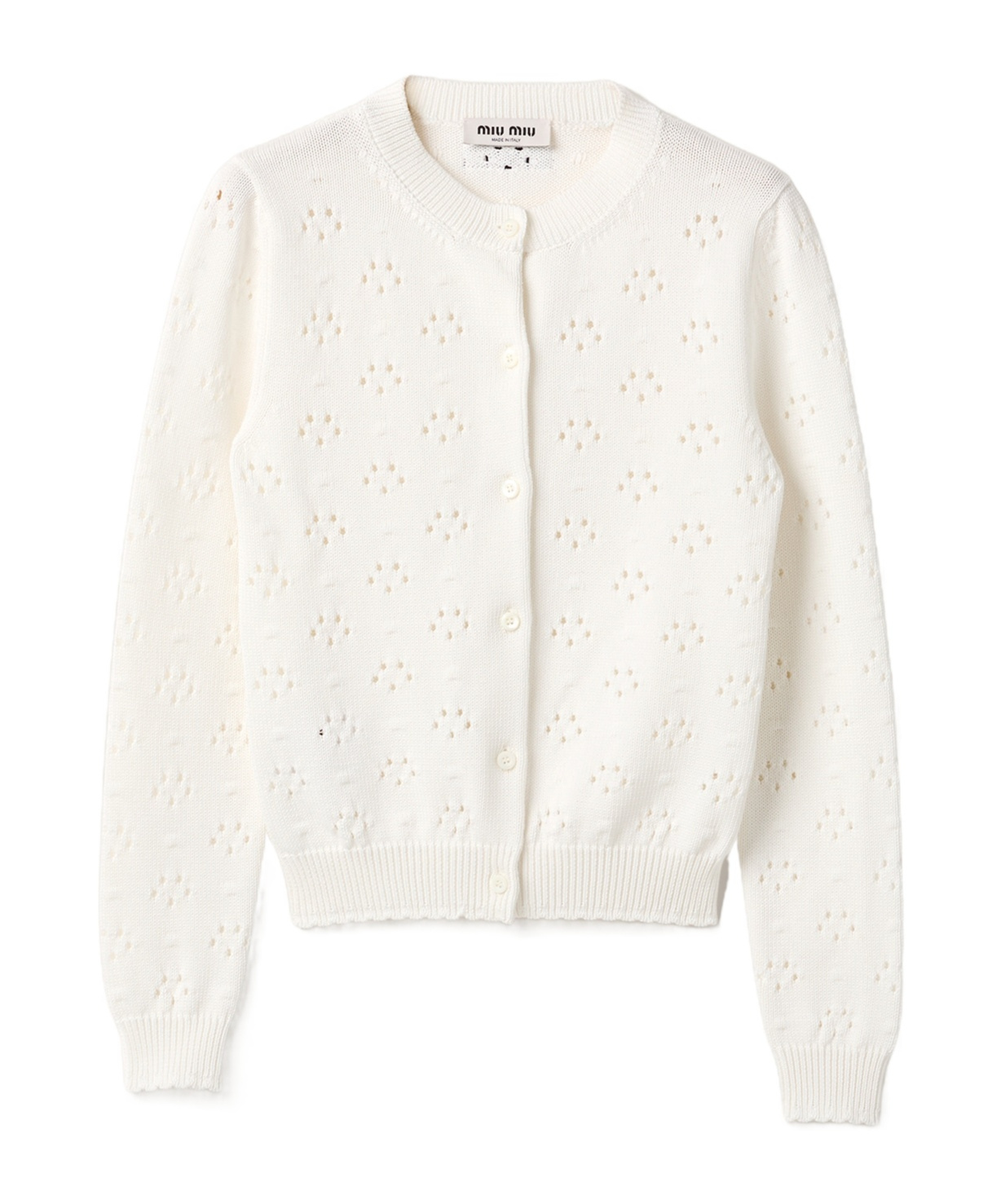 Miu Miu Cotton Cardigan In White